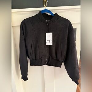 NWT Zara Faux Suede Bomber Jacket